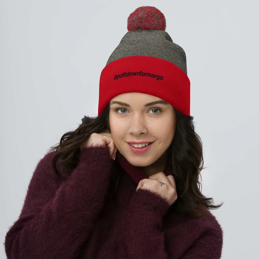 Margo's Collection - #putitdownformargo - Black Embroidery - Pom-Pom Beanie - Different hat colors available