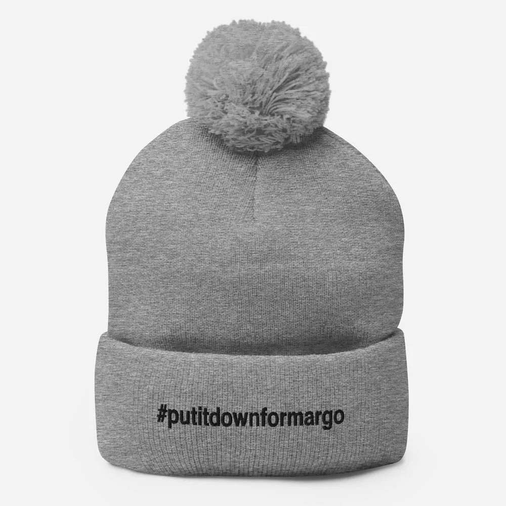 Margo's Collection - #putitdownformargo - Black Embroidery - Pom-Pom Beanie - Different hat colors available