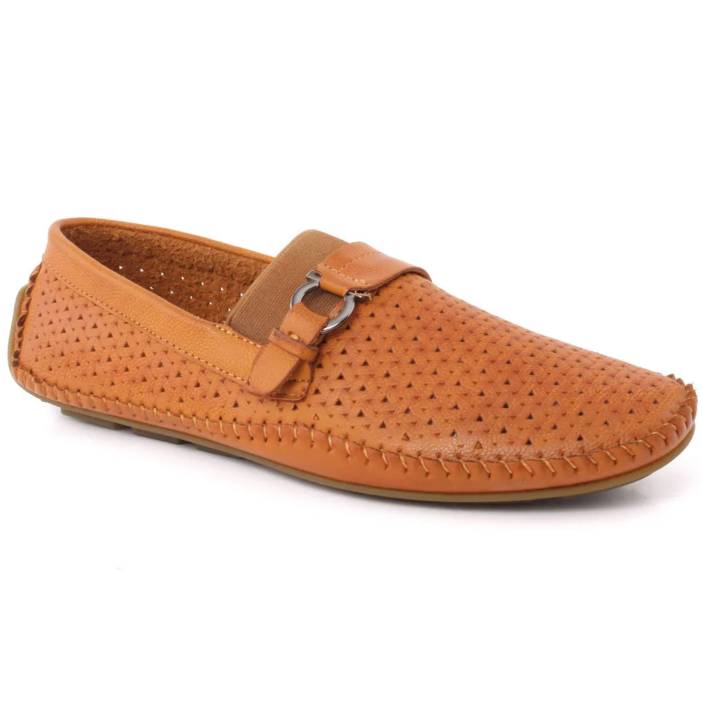 Men “CESAR” Breathable Holes Slip-on Buckle Styled Casual Loafer Shoes