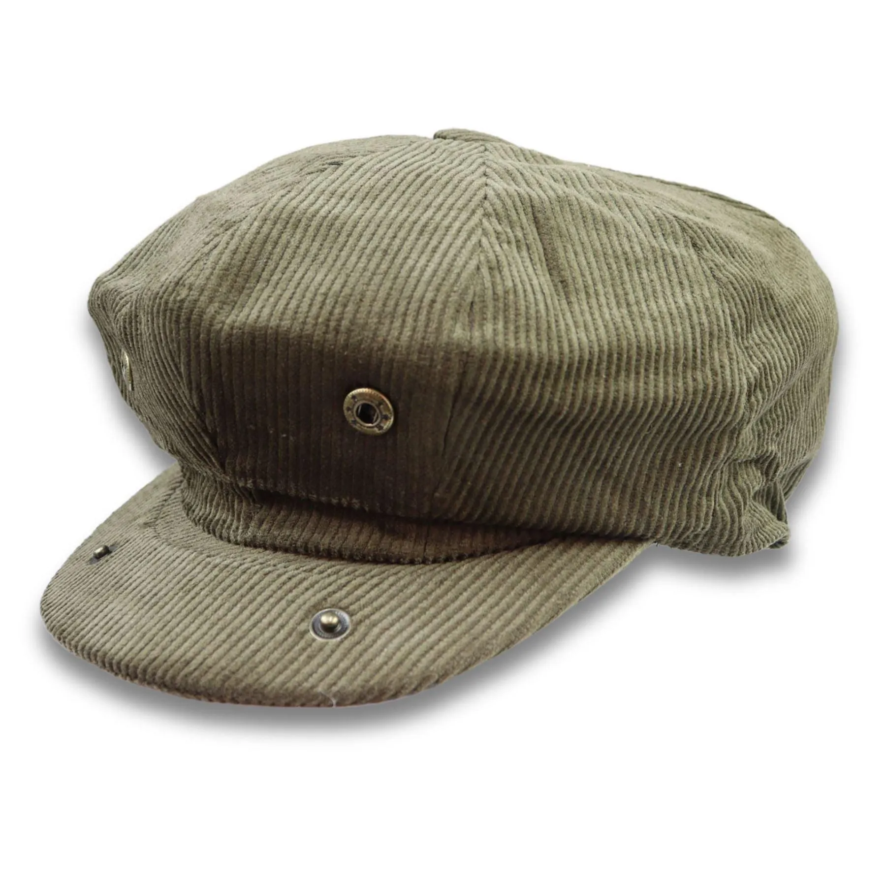 Men's Flat Cap 100% Cotton Corduroy Newsboy Baker Boy Peaked 8 Panel Hat