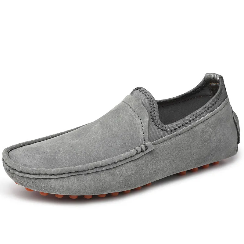 Men's Handmade Driving Shoes Walking Slip On Loafers Lightweight Comfortable Beans Shoes Fashion Slipper