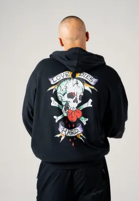 Mens Love-Dies-Hard Hoodie - Black