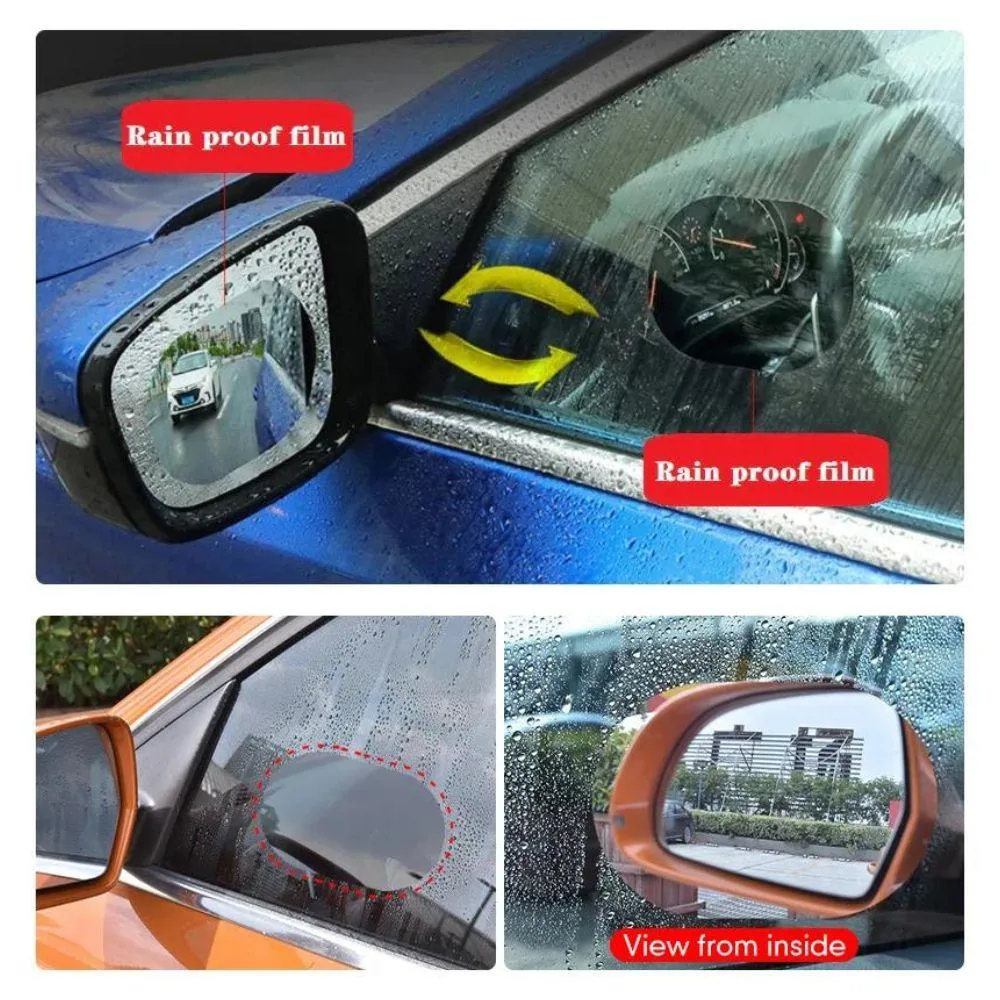 Monsoon Car Combo (2 Anti Fog Film   2 Car Rain Protector Sticker)