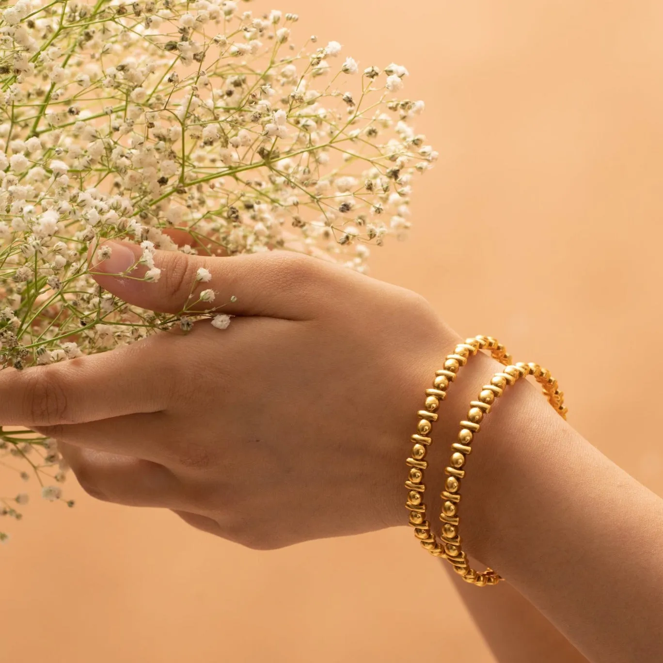 Nym Gold Plated Tribal Bangles