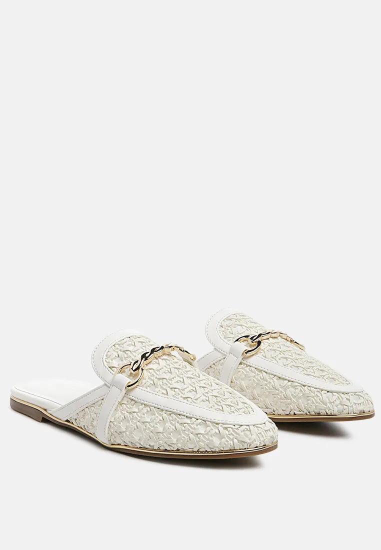 Ophelia Lattice Edge Woven Flat Mules