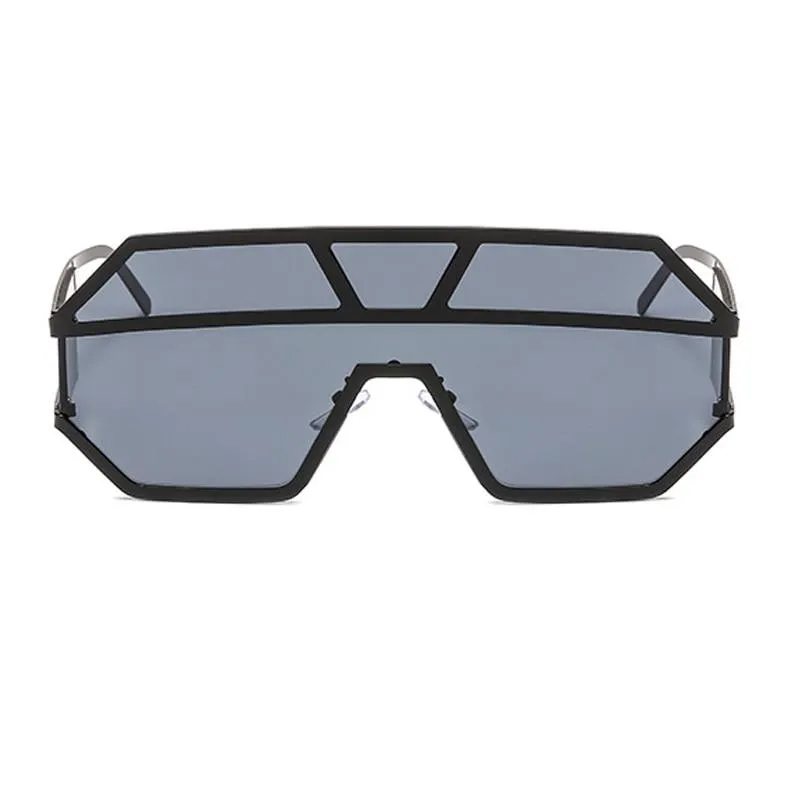 Oversized Square Designer Sunglasses for Women with One Piece Lens