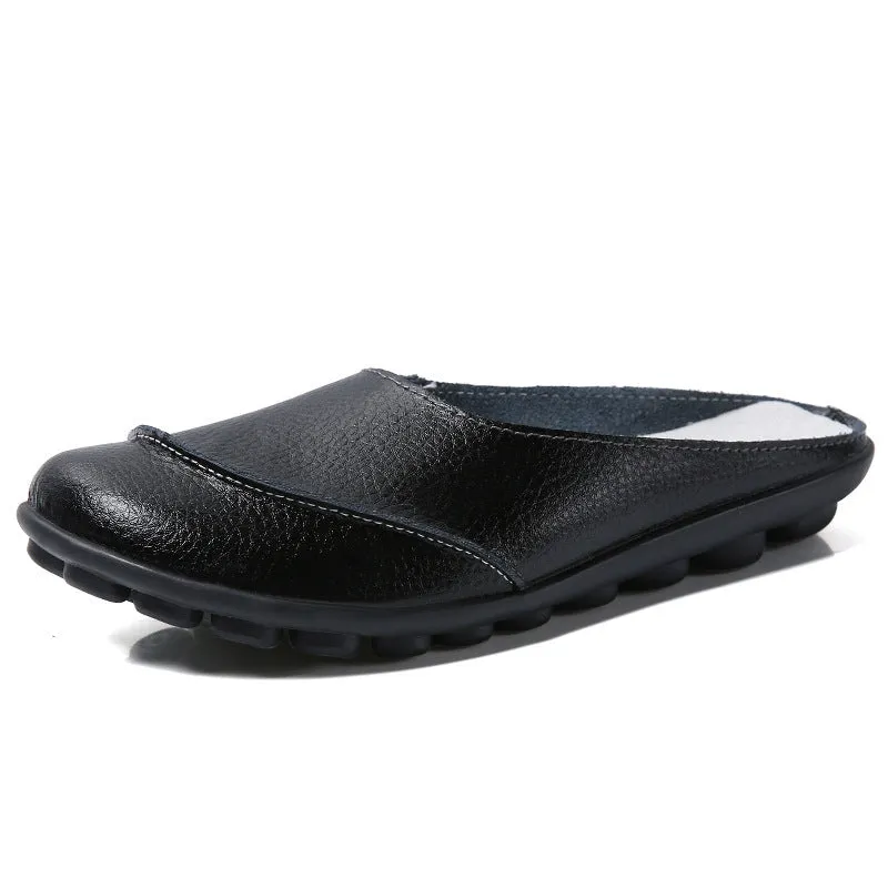 Owlkay Slippers: Leather Soft Soles Comfortable Flat Shoes - Enhance Your Style