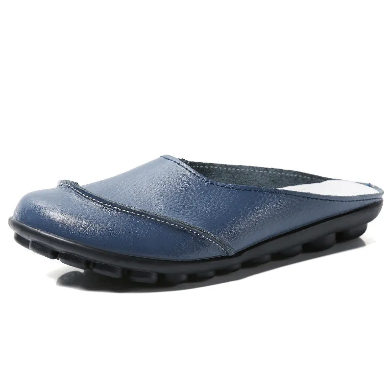 Owlkay Slippers: Leather Soft Soles Comfortable Flat Shoes - Enhance Your Style