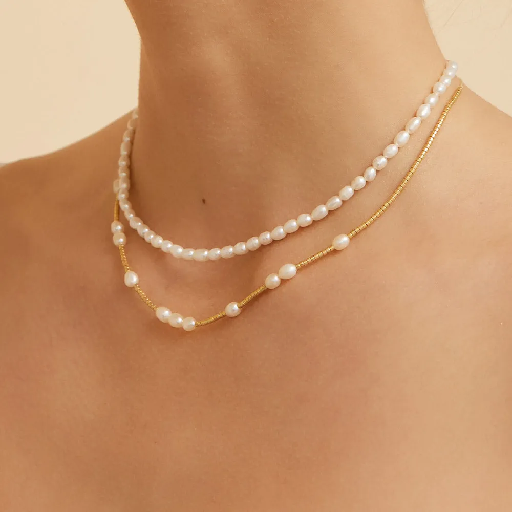 Peppa Gold and Pearl Choker