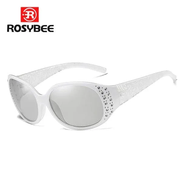 Photochromic Polarized Driving Shades for Women - Oval Style, UV400, Anti-Reflective - 52mm Lens Height, 57mm Lens Width - Rosybee 008