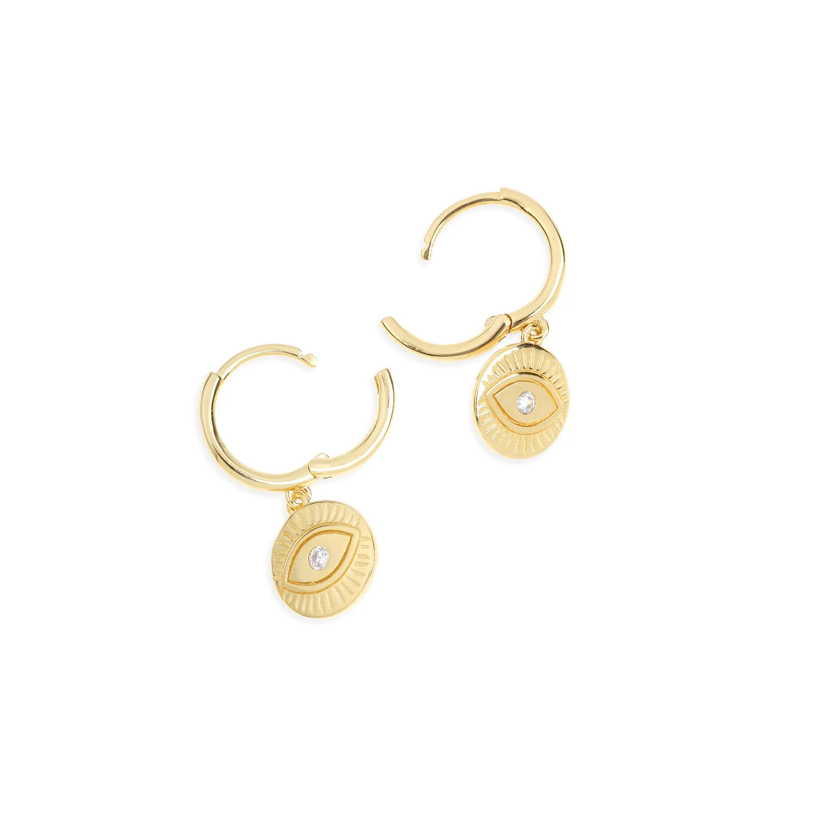 Protective Eye Gold Hoop Huggies