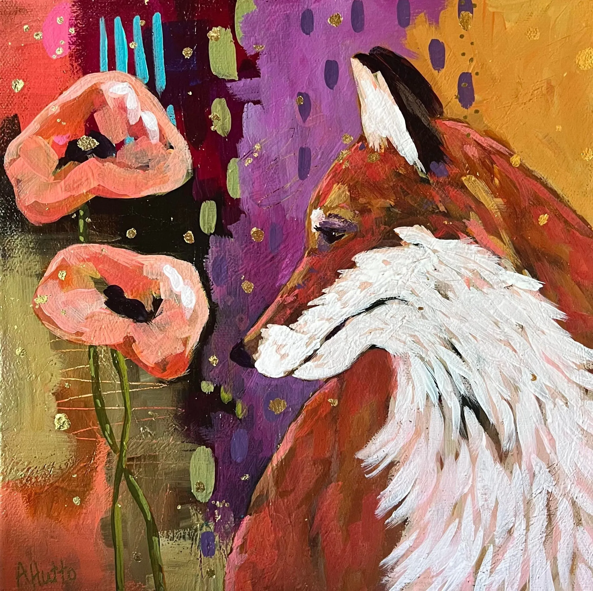 "Fox and Poppies” by Amy Hutto