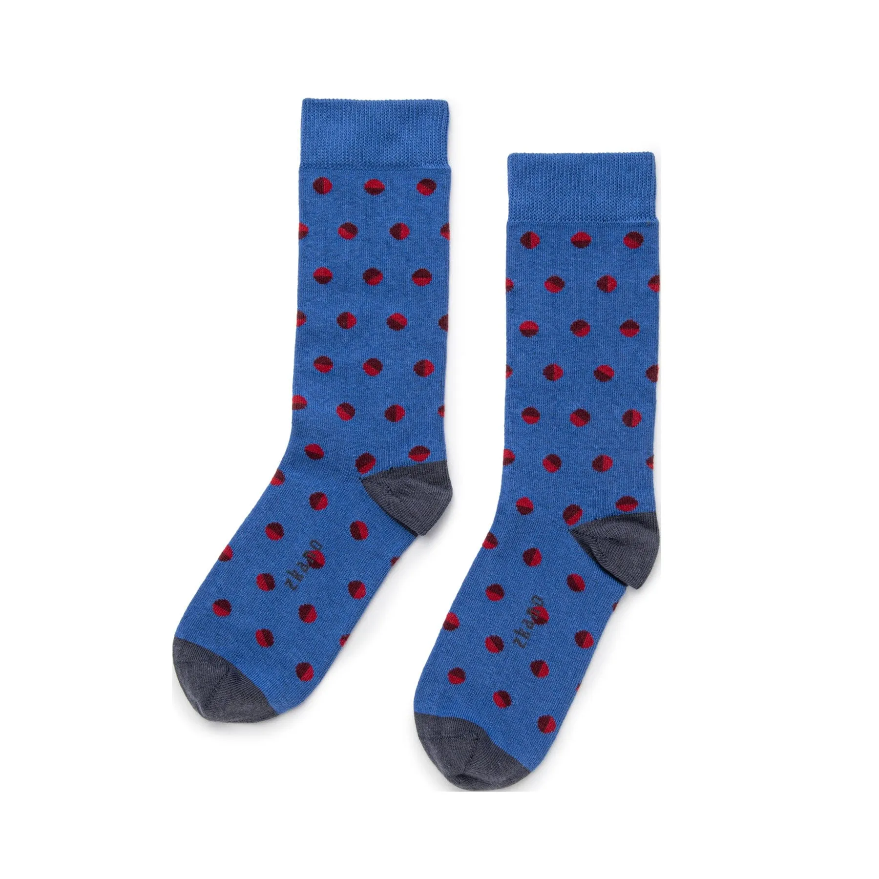 Retro Dots - Organic Cotton Crew Socks - Royal