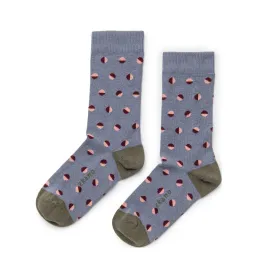 Retro Dots - Organic Cotton Crew Socks - Slate