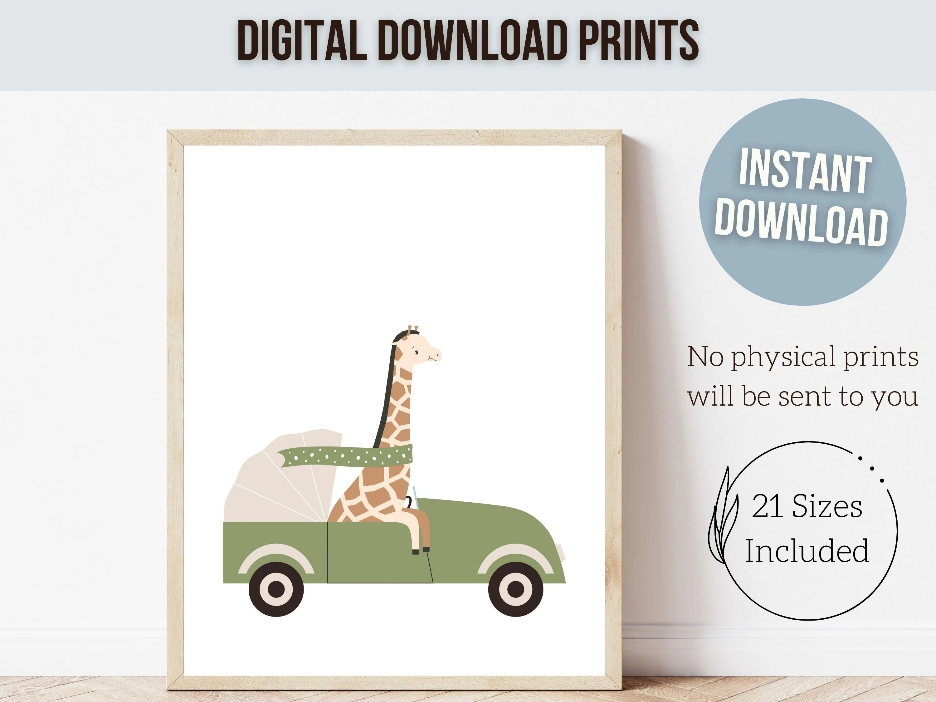 Safari Transport Nursery Prints - Set 1