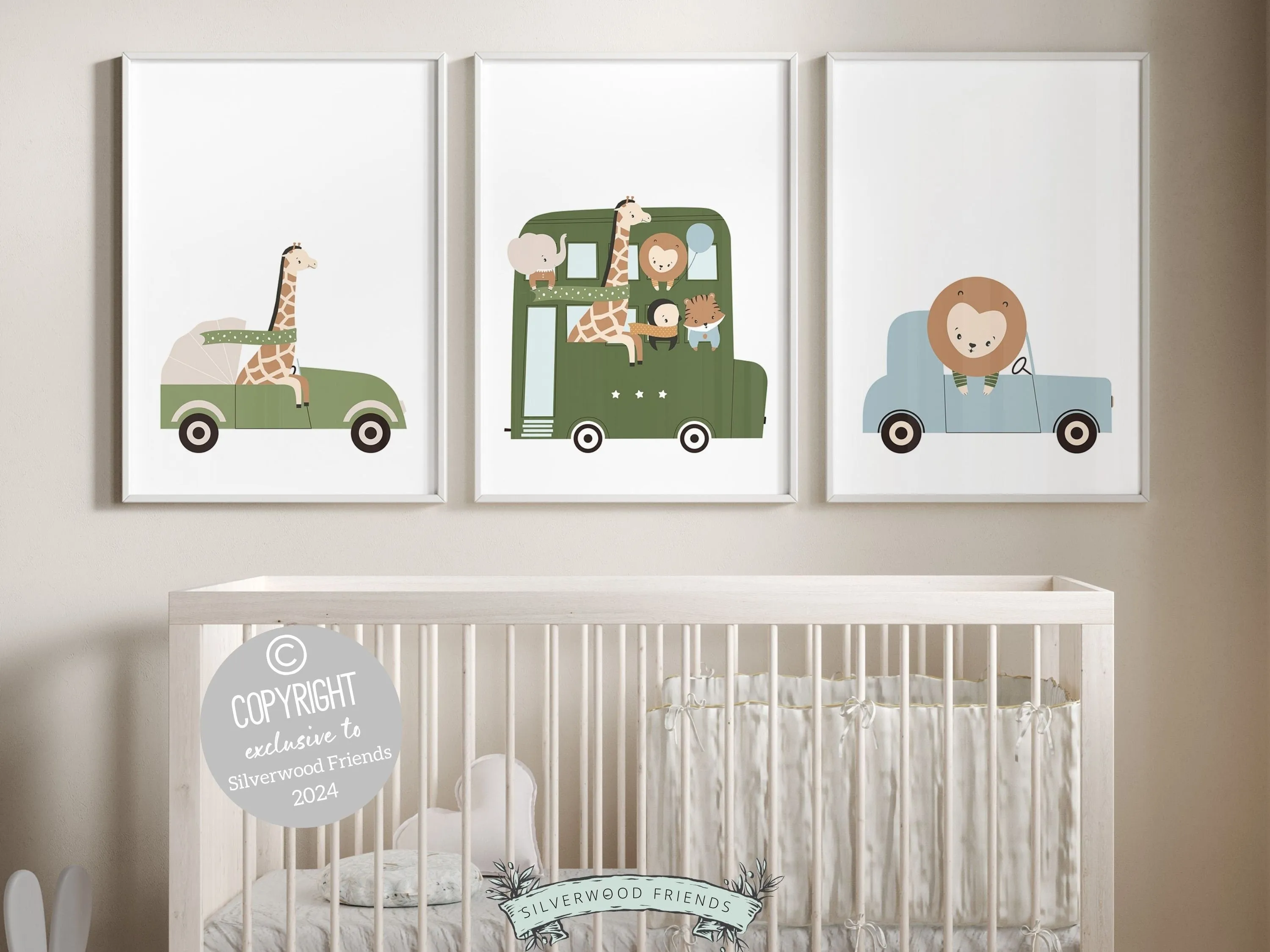 Safari Transport Nursery Prints - Set 1