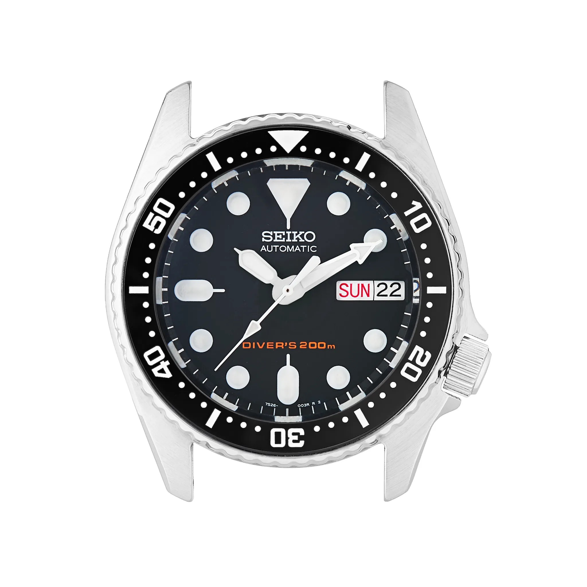 SKX013 Lumed Ceramic Bezel Insert: Seiko style Black/White