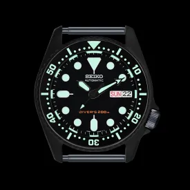 SKX013 Lumed Ceramic Bezel Insert: Seiko style Black/White