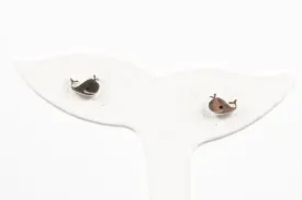 Sterling Silver Whale Stud Earrings