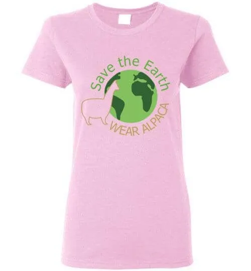 t-shirt: Save the Earth Wear Alpaca - Ladies Cut