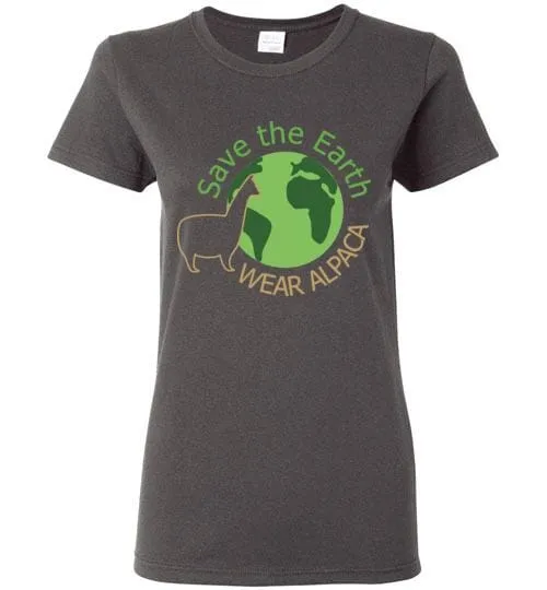 t-shirt: Save the Earth Wear Alpaca - Ladies Cut