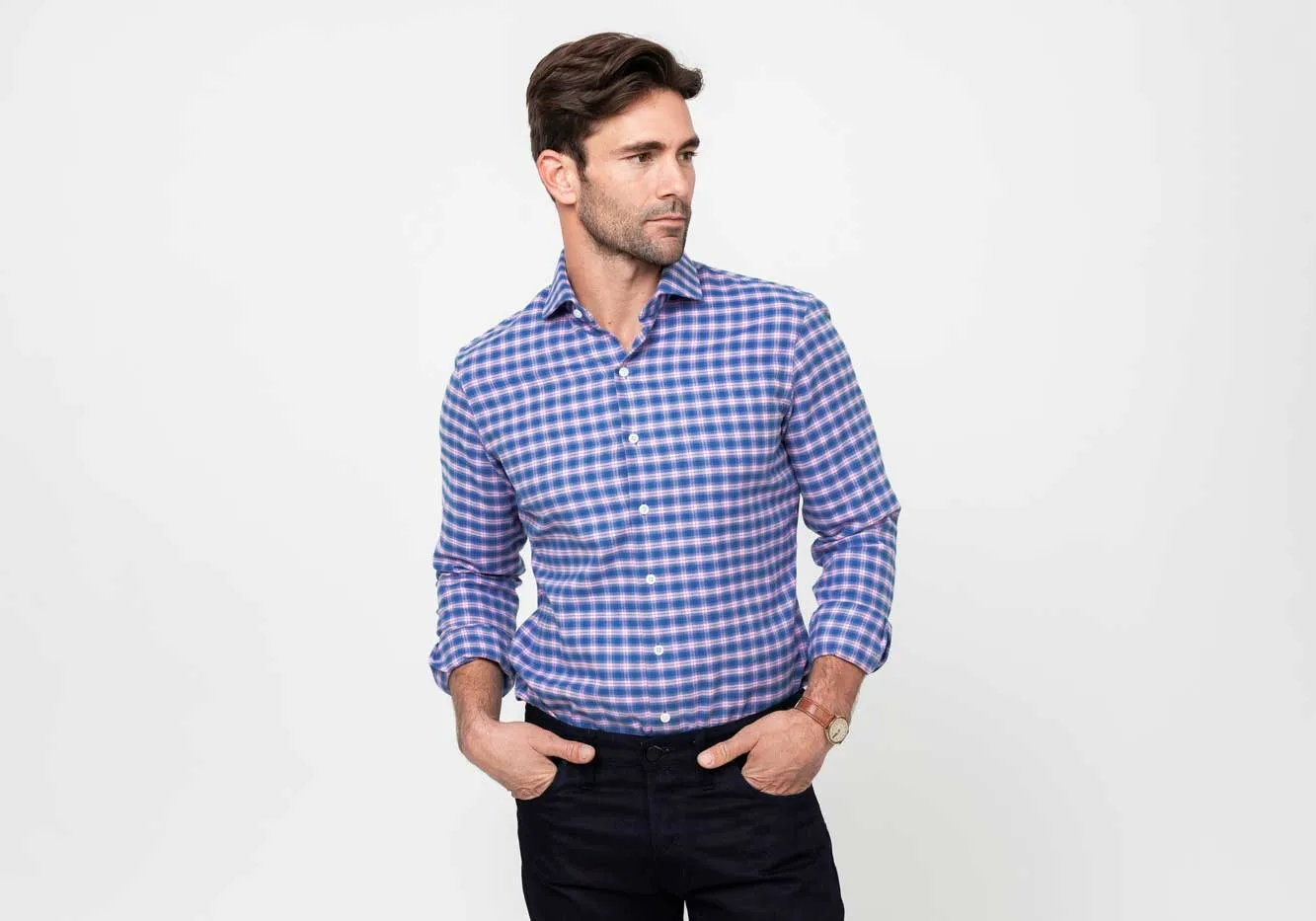 The Cerulean Lincoln Brushed Twill Custom Shirt