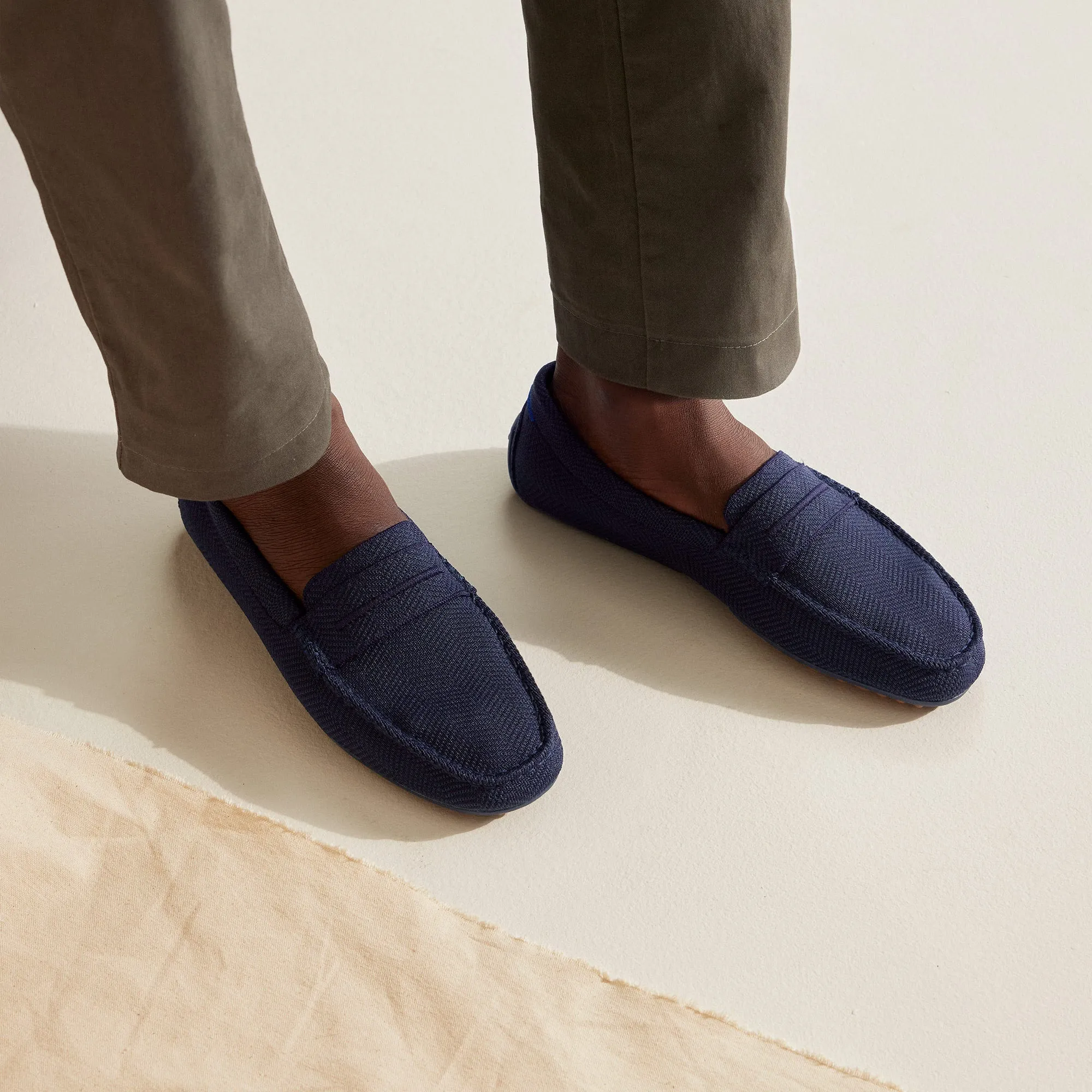 The Driving Loafer - Navy Herringbone