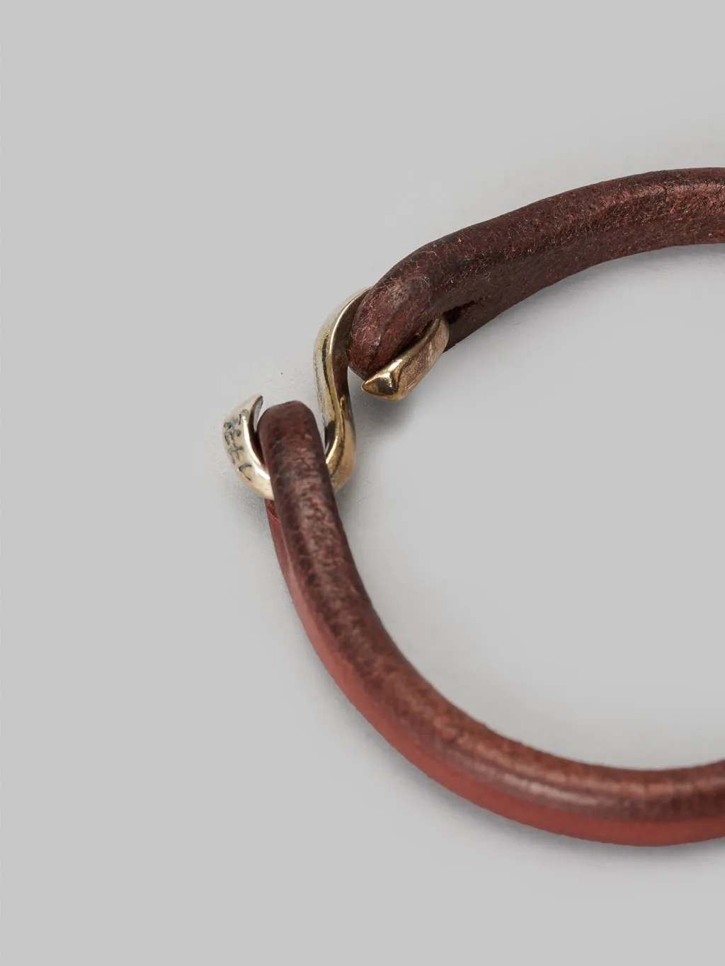 The Flat Head Leather & Silver Single Bracelet Brown