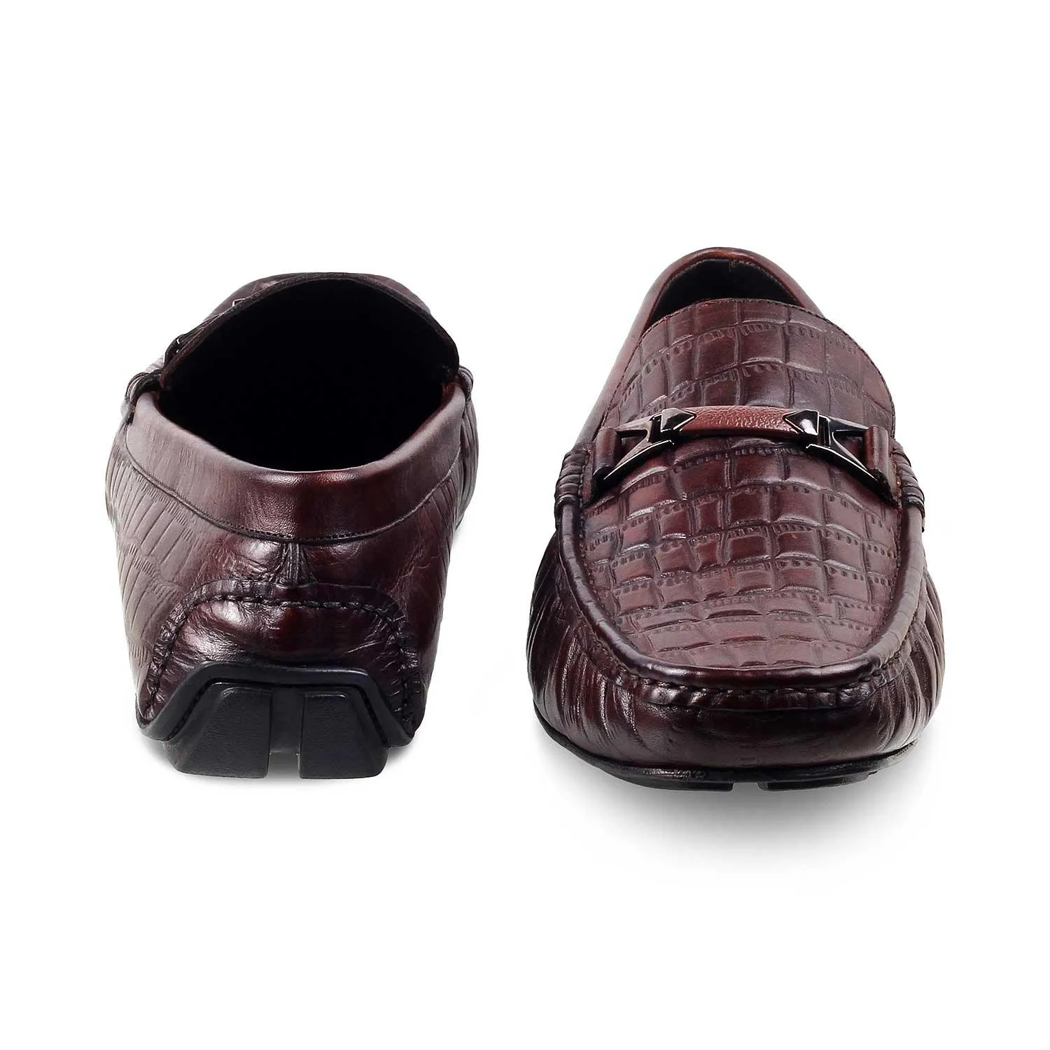 The Hummer Brown Men's Leather Driving Loafers Tresmode