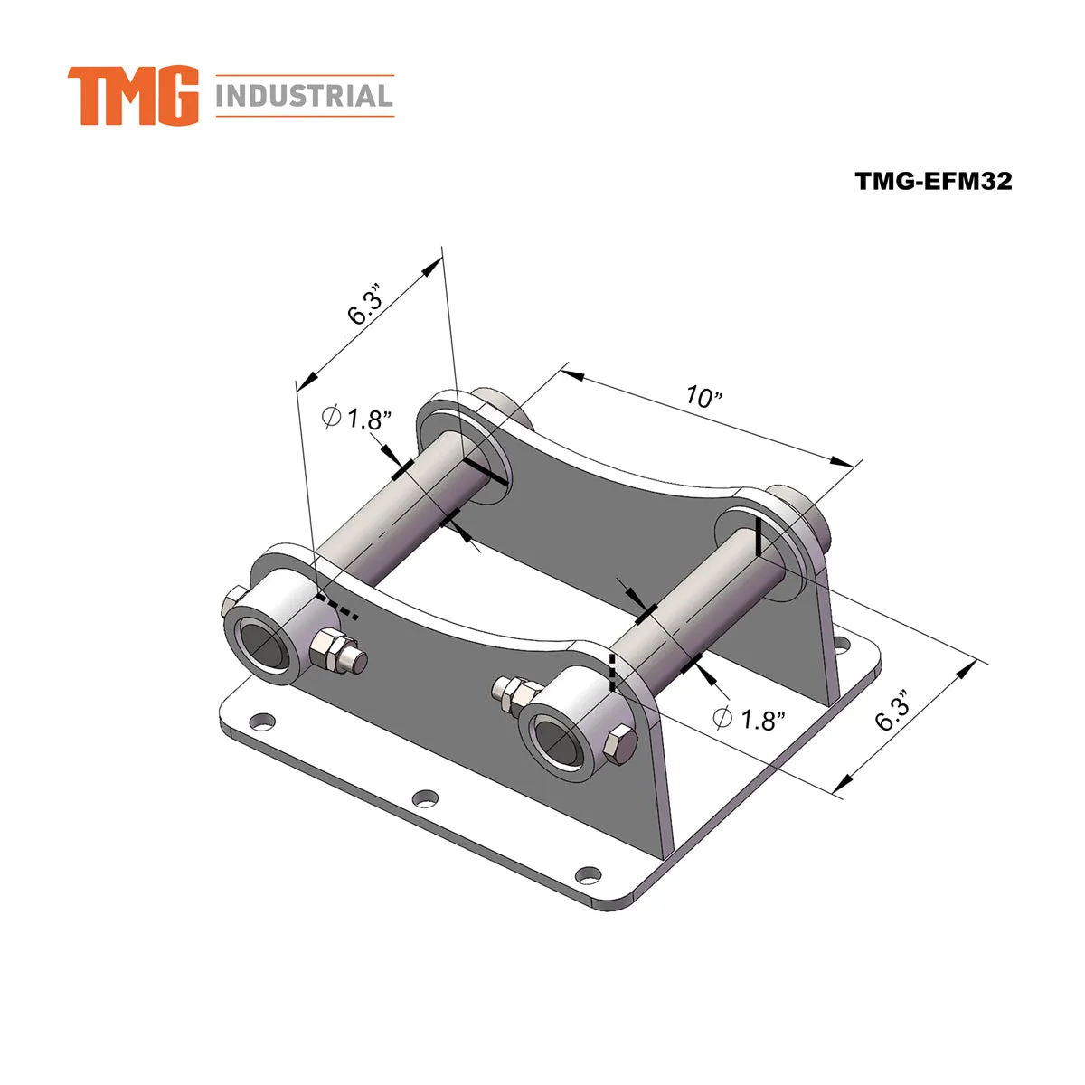 TMG Industrial 32" Excavator Brush Flail Mower, 3 to 5-ton Carrier, 10-16 GPM, TMG-EFM32