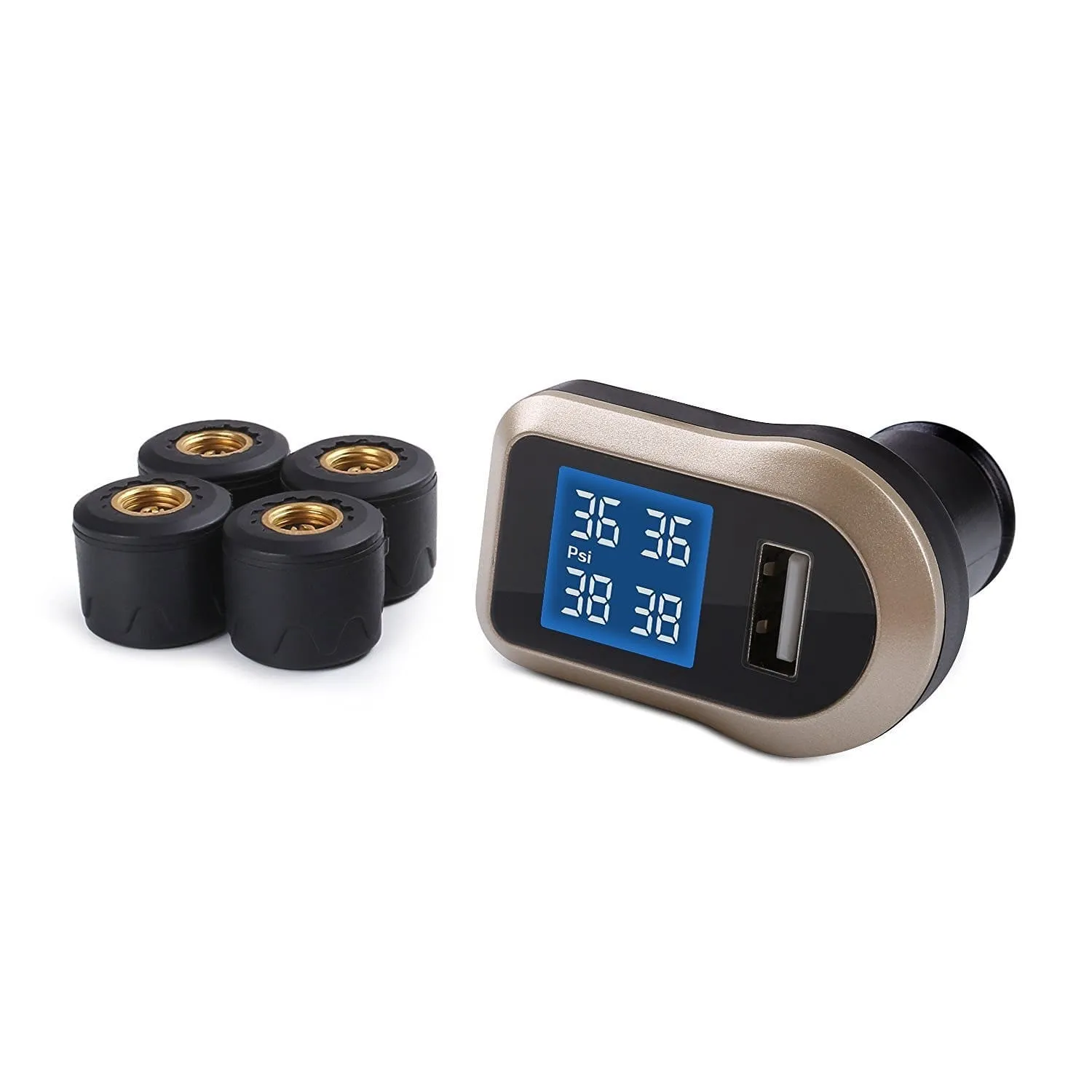 TP-CO-001 TPMS Wireless Tyre Pressure Monitoring System with car charger