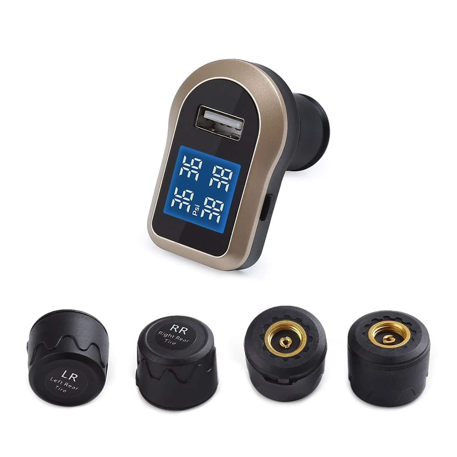 TP-CO-001 TPMS Wireless Tyre Pressure Monitoring System with car charger