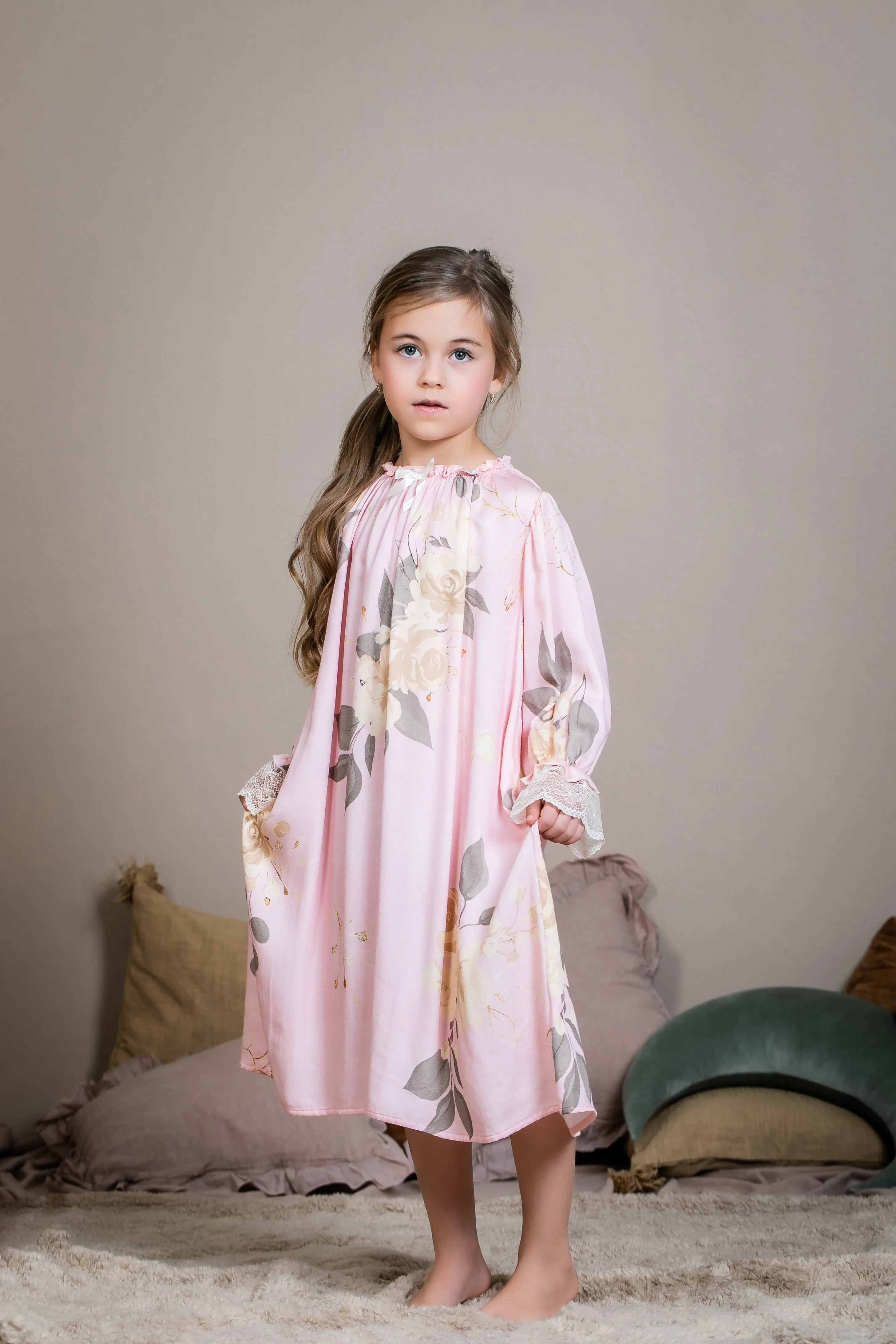 VICTORIA - GIRLS NIGHTDRESS PINK ROSES