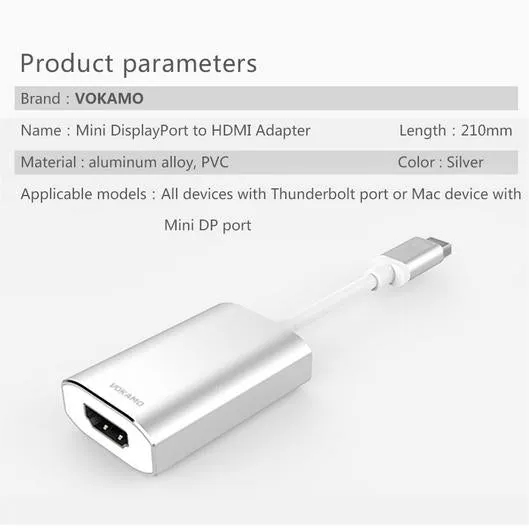 VOKAMO Mini DisplayPort to HDMI Video Adapter Cable