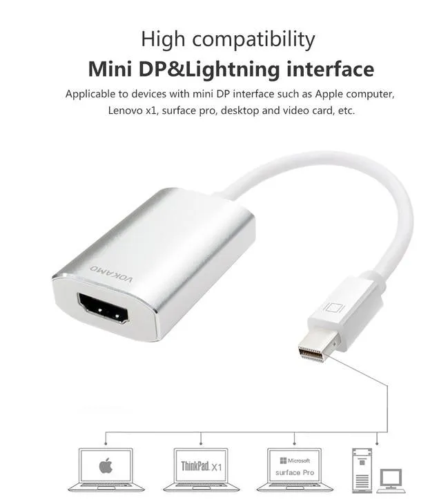 VOKAMO Mini DisplayPort to HDMI Video Adapter Cable