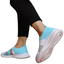 Women 2020 Knitted Striped Flat Sneakers