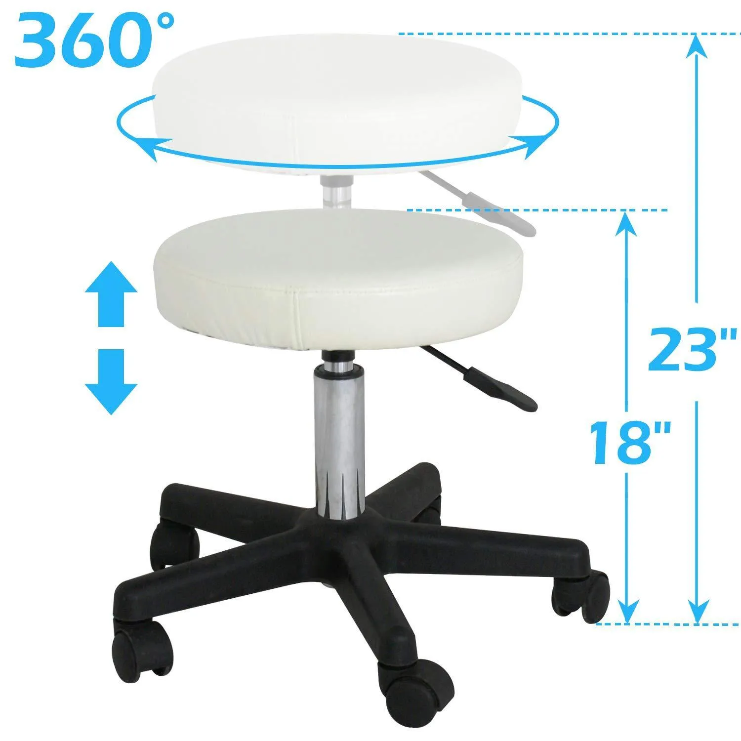 ZENY™ Adjustable Swivel Stool Chair Hydraulic Rolling Massage Chair